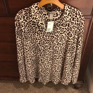 New H&M animal print button down top.